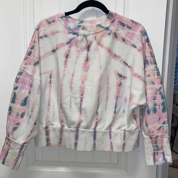 Old navy Loose Tie-Dye Cropped Crew-Neck Sweatshirt for Women - Picture 6 of 14